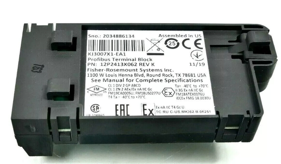 KJ3007X1-EA1 12P2413X062 Emerson Delta V ProfibusDP Terminal Block 5 VDC