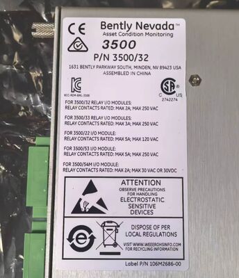 125720-02 Bently Nevada 3500 โมดูลรีเลย์ 4 ช่อง แบบเต็มความสูง พร้อม Logic สัญญาณเตือน