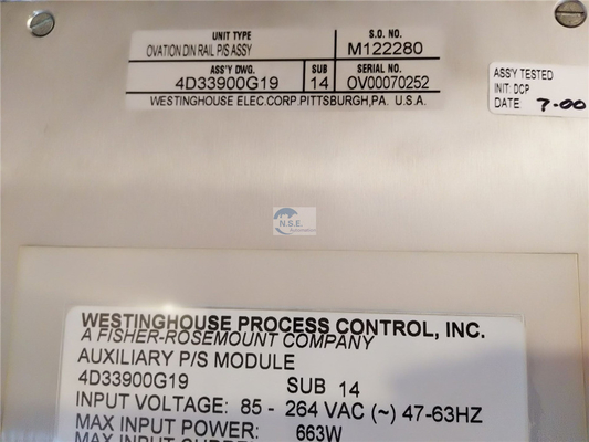 13 Bits Analog Input Westinghouse Ovation 4D33900G19 With 16 Digital Channels